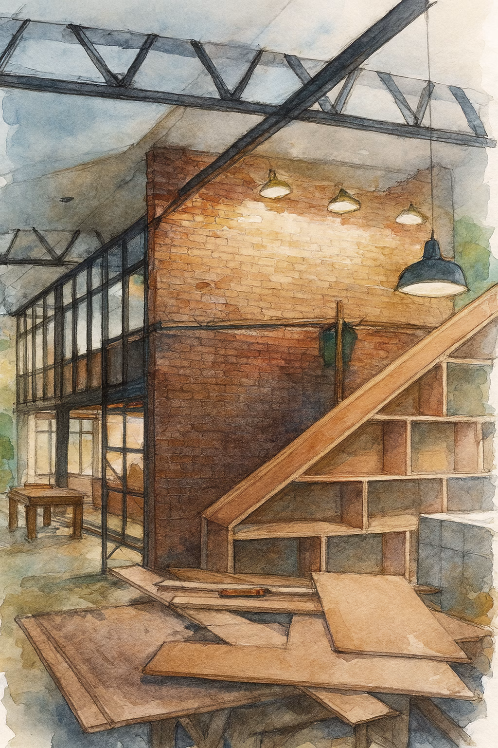 Office overlooking a river